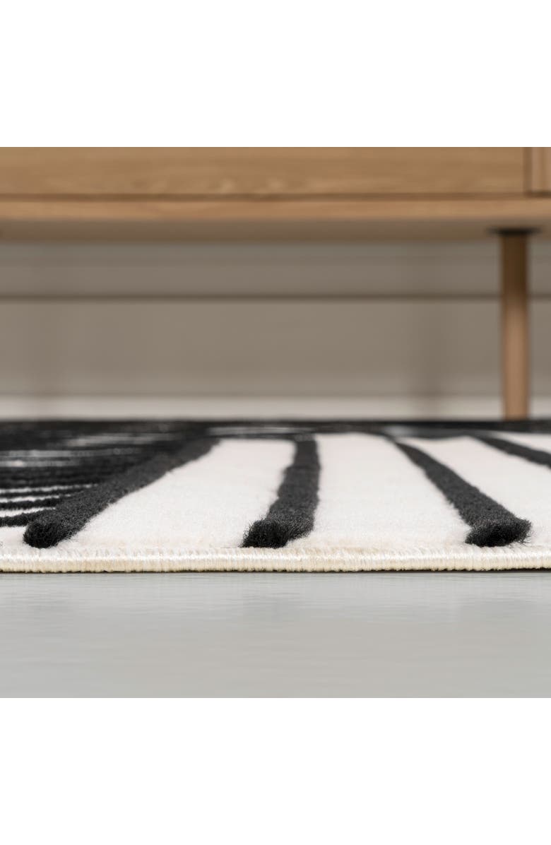 JONATHAN Y Odense High-Low Minimalist Angle Geometric Indoor/Outdoor Area Rug, Alternate, color, Black/White