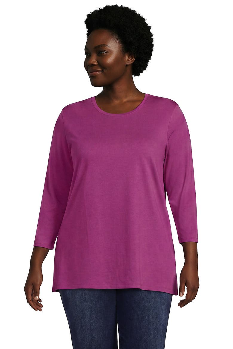 3/4 Sleeve Cotton Supima Tunic, Main, color, Light Raspberry