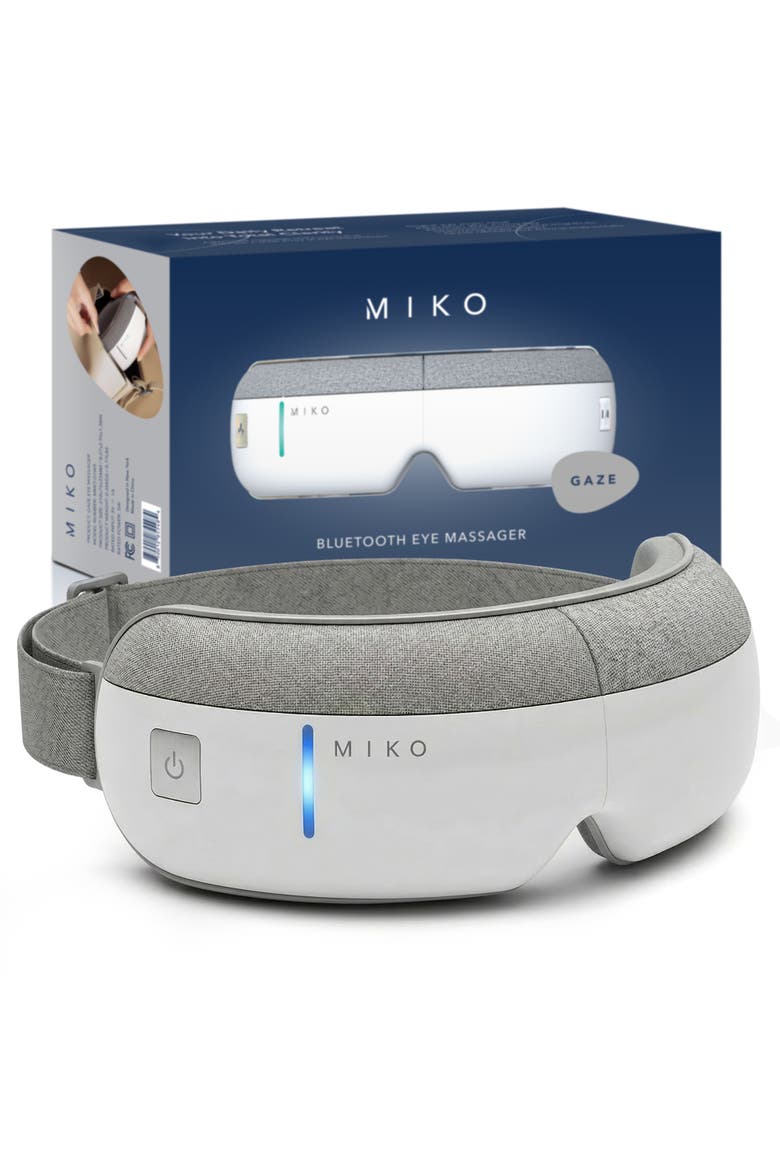 Gaze Eye Massager with Heat & Bluetooth, Main, color, White