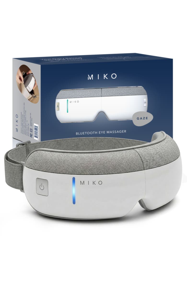 MIKO Gaze Eye Massager with Heat & Bluetooth, Main, color, White