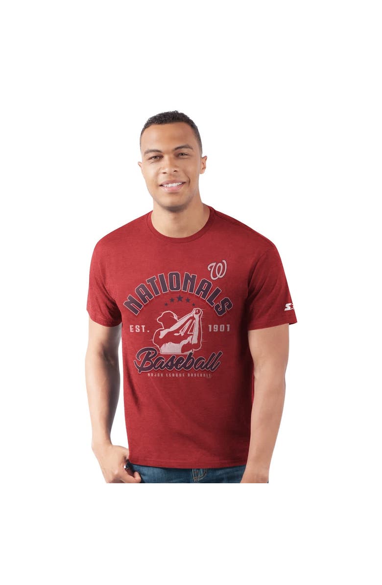 STARTER Men's Starter  Red Washington Nationals Prime Time Batter T-Shirt, Alternate, color, Red