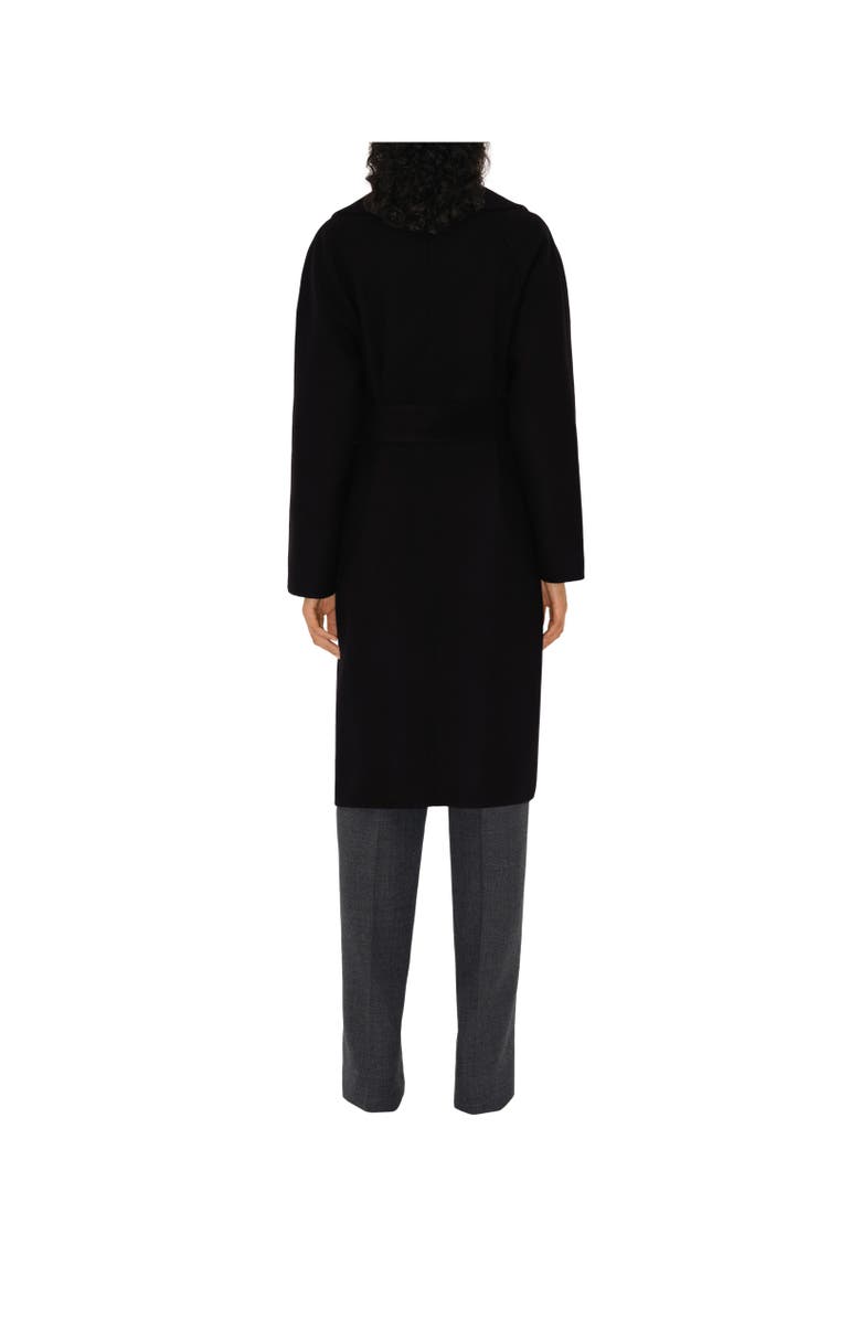 Burberry Reversible Wool Wrap Coat, Alternate, color, Black