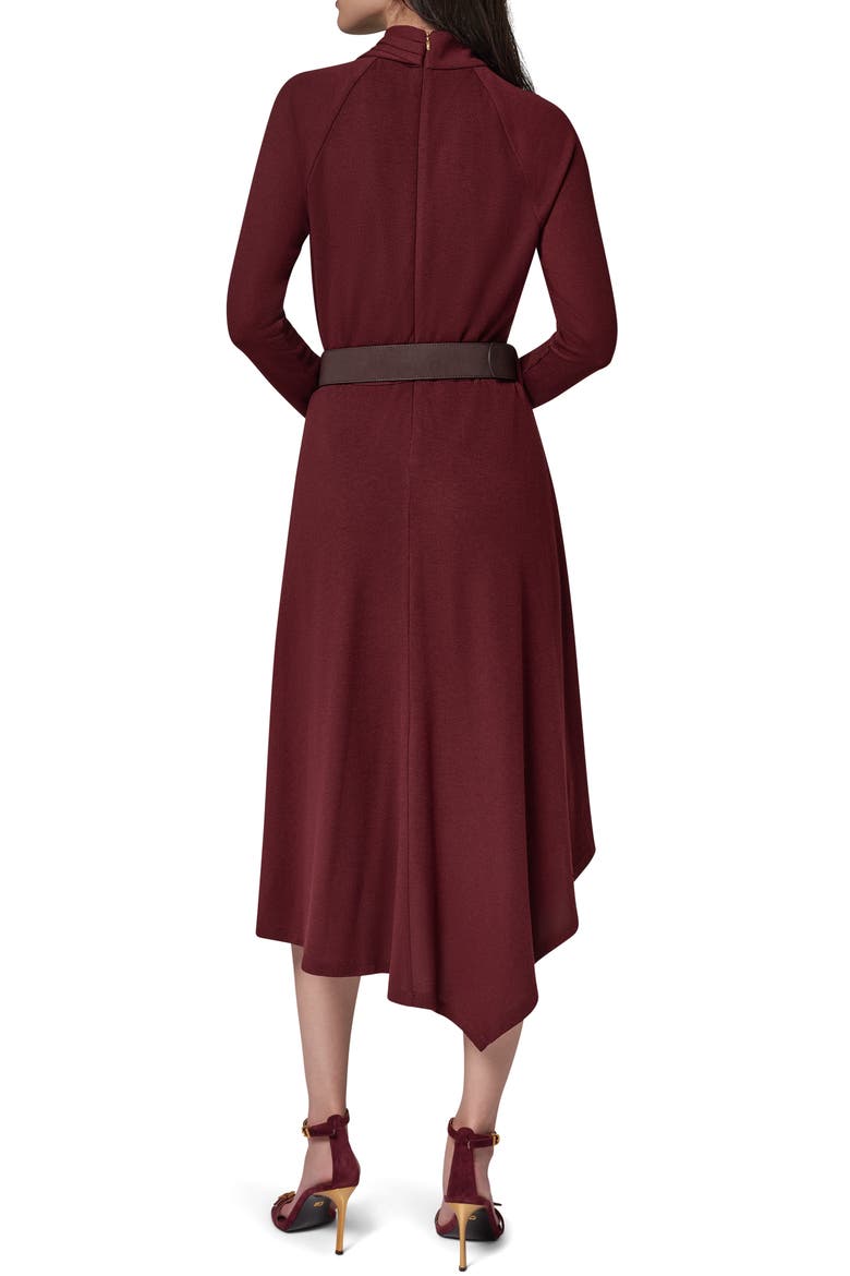 Donna Karan New York Mock Neck Long Sleeve Asymmetrical Hem Dress (Women)