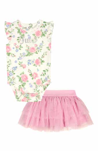Juicy Couture Kids' Floral Ruffle Bodysuit & Tutu Skort Set
