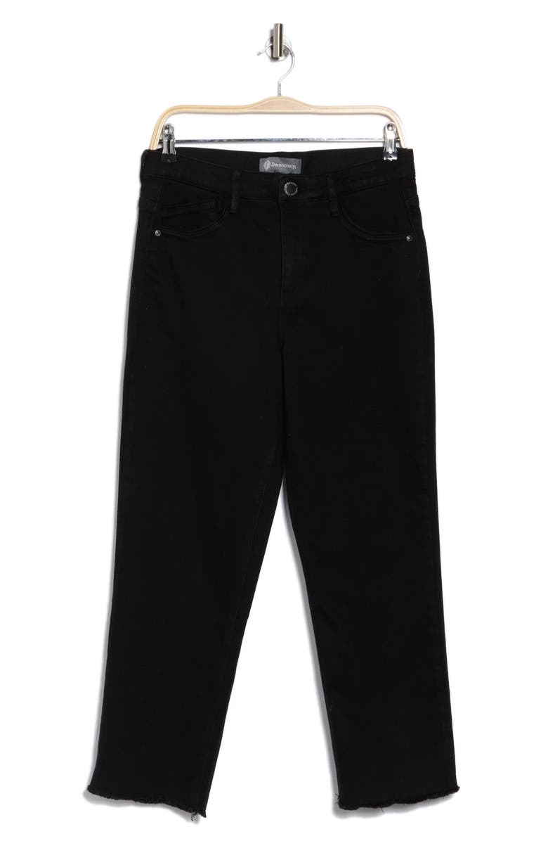 Democracy High Waist Fray Hem Crop Slim Straight Jeans, Alternate, color,