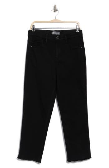 DEMOCRACY DEMOCRACY HIGH WAIST FRAY HEM CROP SLIM STRAIGHT JEANS