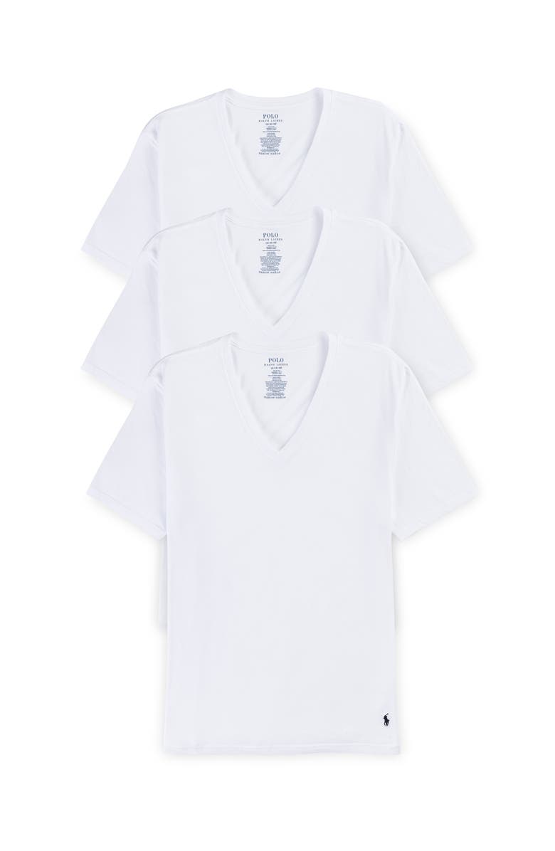 Polo Ralph Lauren 3-pk V-Neck T-Shirts, Alternate, color, White
