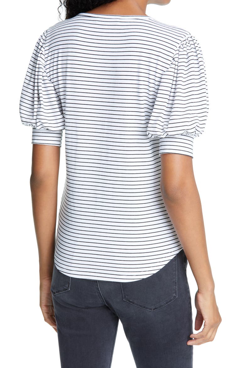 Puff Sleeve T-Shirt, Alternate, color, BLANC MULTI