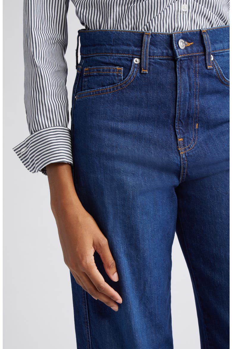 Taylor Raw Hem High Waist Wide Leg Jeans, Alternate, color, BRIGHT BLUE