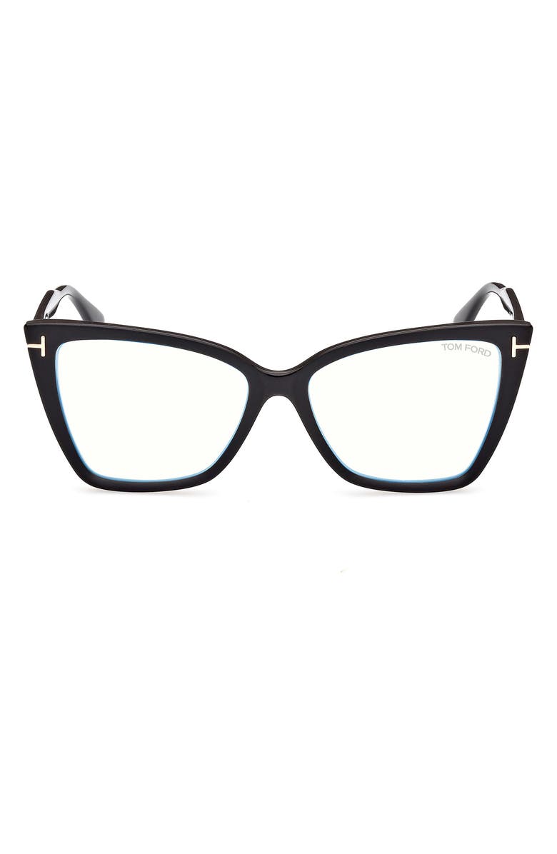 TOM FORD 55mm Cat Eye Blue Light Blocking Glasses, Main, color, 