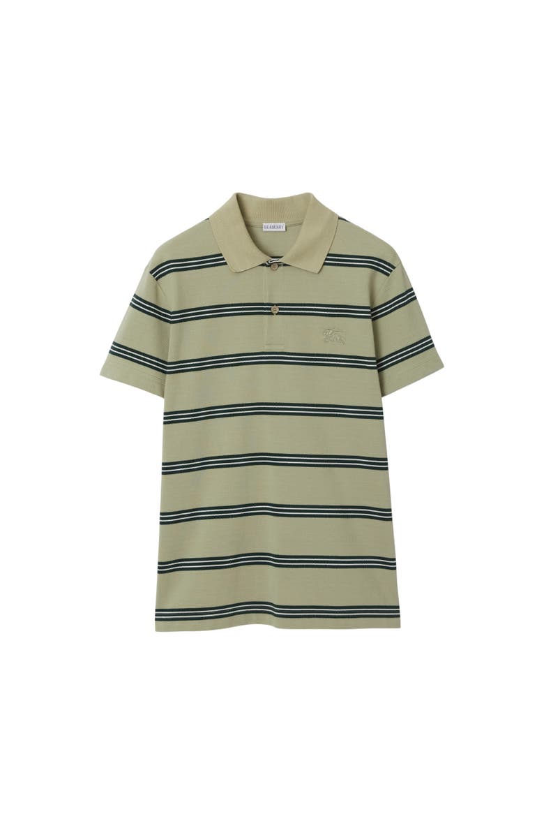 Burberry Striped Cotton Polo Shirt, Alternate, color, Shire