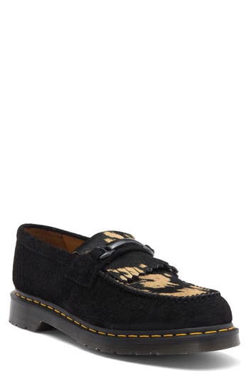 Dr. Martens' Dr. Martens Adrian Kiltie Fringe Bit Loafer In Black Black And Beige