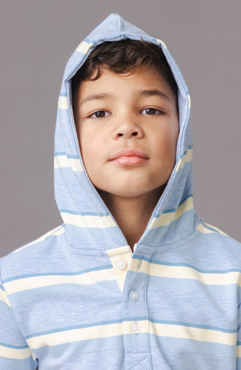 Hope & Henry Kids' Organic French Terry Henley Hoodie, Alternate, color, Sunlit Multi Stripe