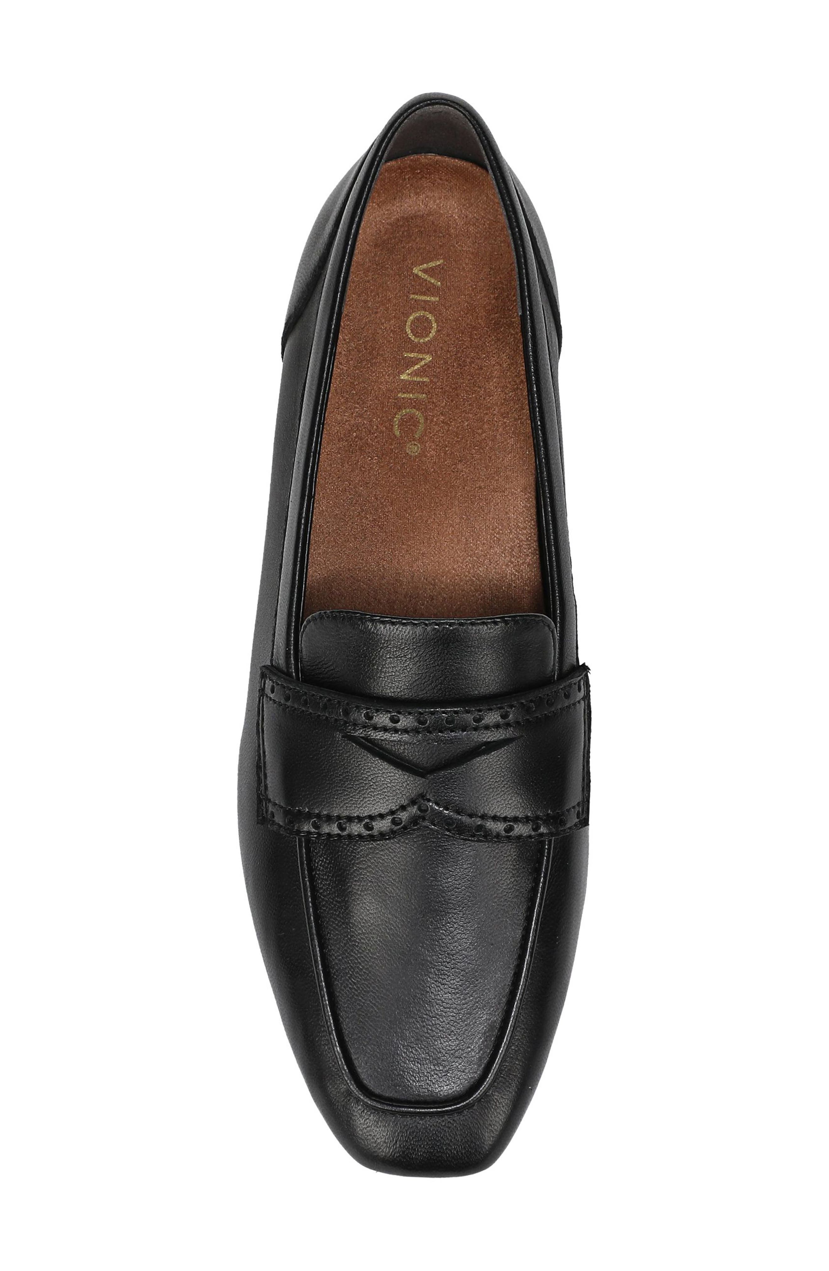 Sadie Penny Loafer, Alternate, color, BLACK LEATHER