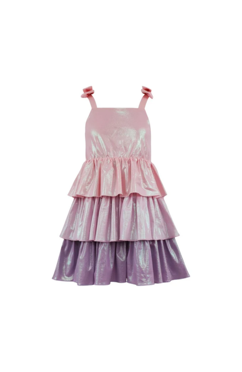 Pastel Ombre Shimmer Bow Dress