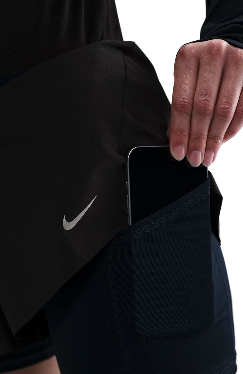 Nike Swift Dri-FIT Mid-Rise 2-in-1 Running Shorts, Alternate, color, Black/ Reflective Silver