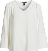 Eileen Fisher Lantern Sleeve Silk Top