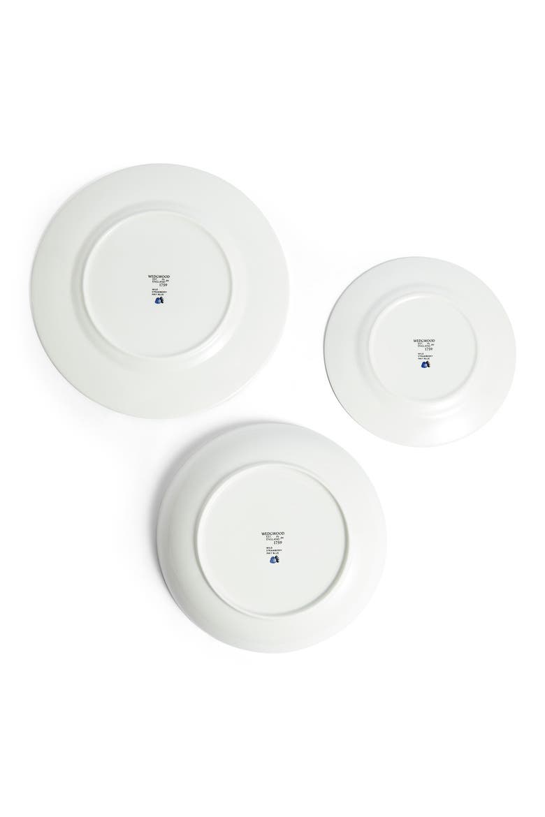 Wild Strawberry 4-Piece Bone China Dinnerware Set, Alternate, color, BLUE