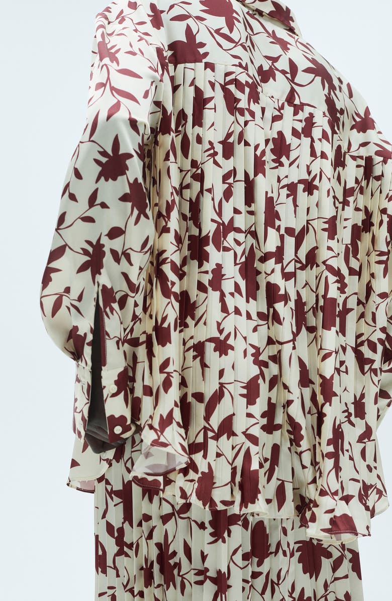 MANGO Floral Button-Up Shirt, Alternate, color, Off White