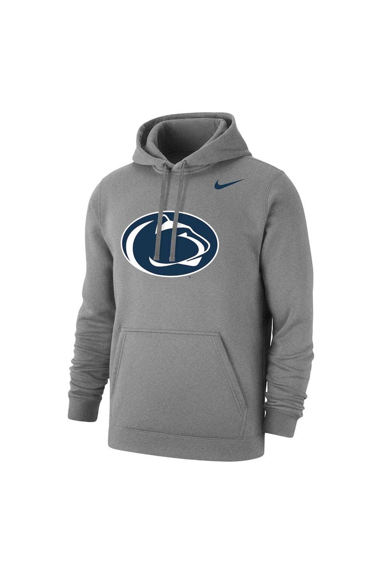 Men's Nike Heather Gray Penn State Nittany Lions Logo Club Pullover Hoodie, Alternate, color, Heather Gray