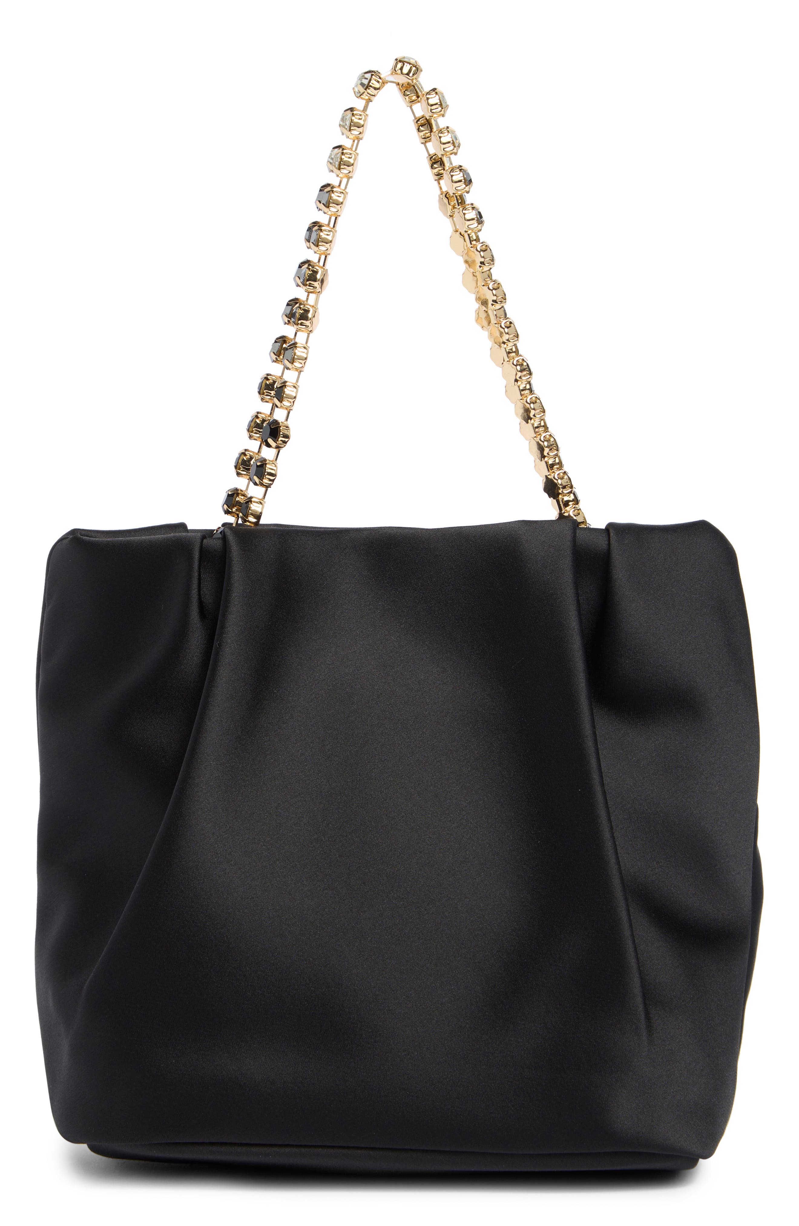 Dolce Vita Karol Rhinestone Strap Satin Handbag, Alternate, color, Black