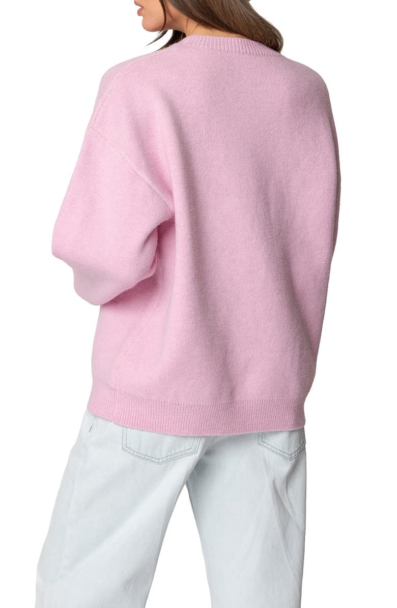 EDIKTED Après Ski Oversize Sweater, Alternate, color, Pink