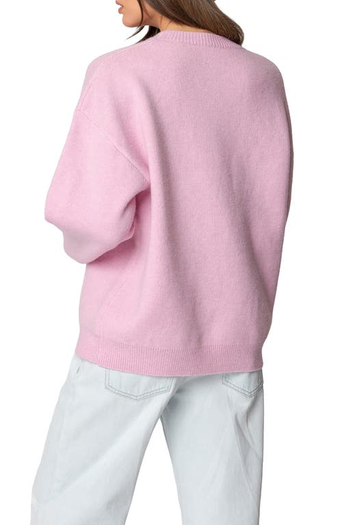 Shop Edikted Après Ski Oversize Sweater In Pink