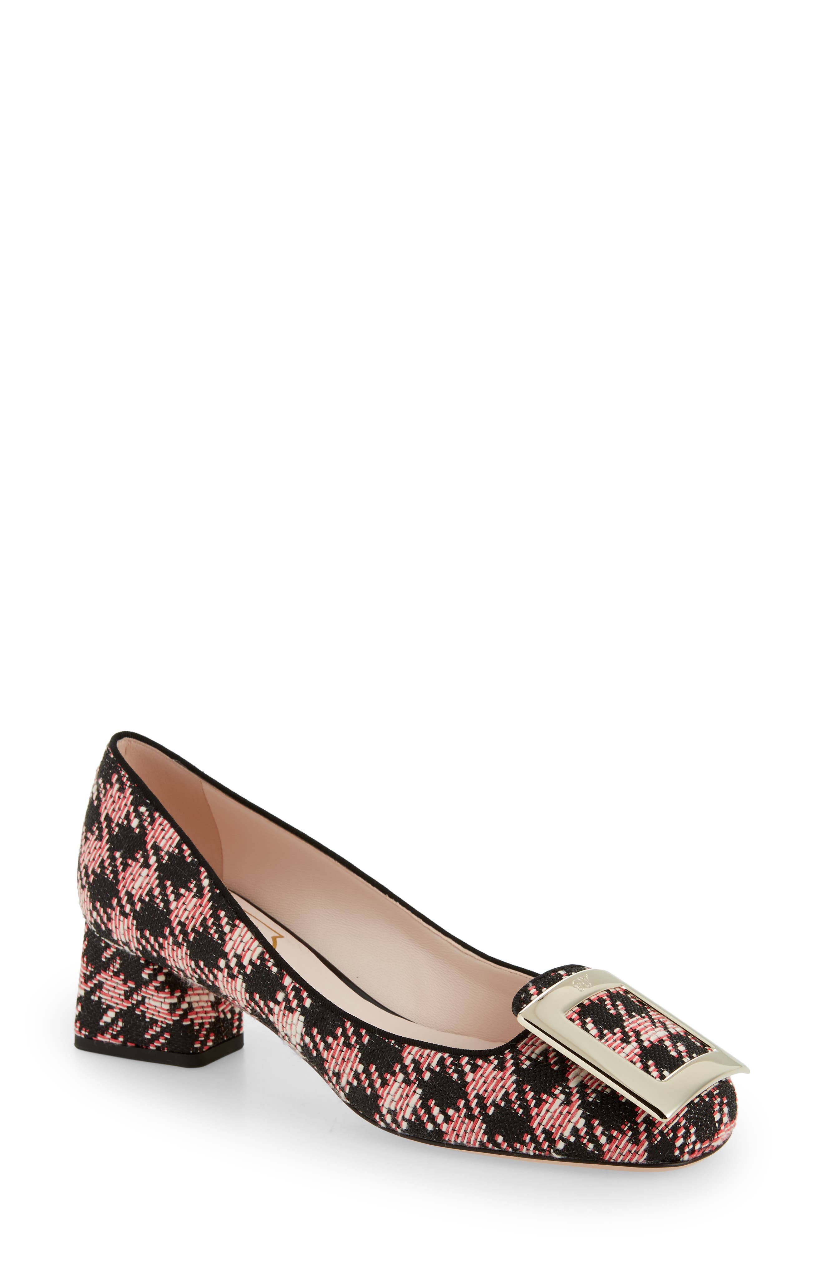 Roger Vivier Très Vivier Houndstooth Buckle Pump, Main, color, 