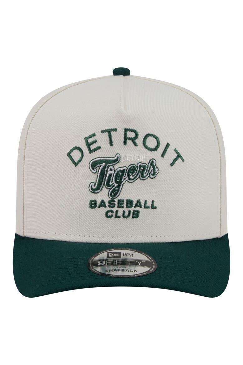 Men's New Era  Cream/Dark Green Detroit Tigers Chrome A-Frame 9FIFTY Snapback Hat, Alternate, color, Cream