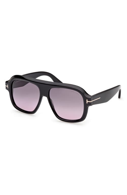 Tom Ford Rhonda 56mm Gradient Pilot Sunglasses In Black