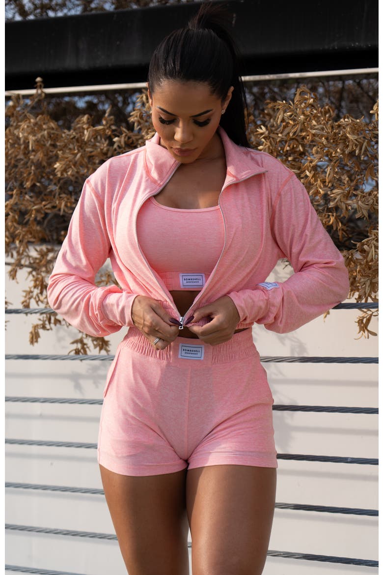 Cloud Crop Jacket, Alternate, color, Peachy Pink