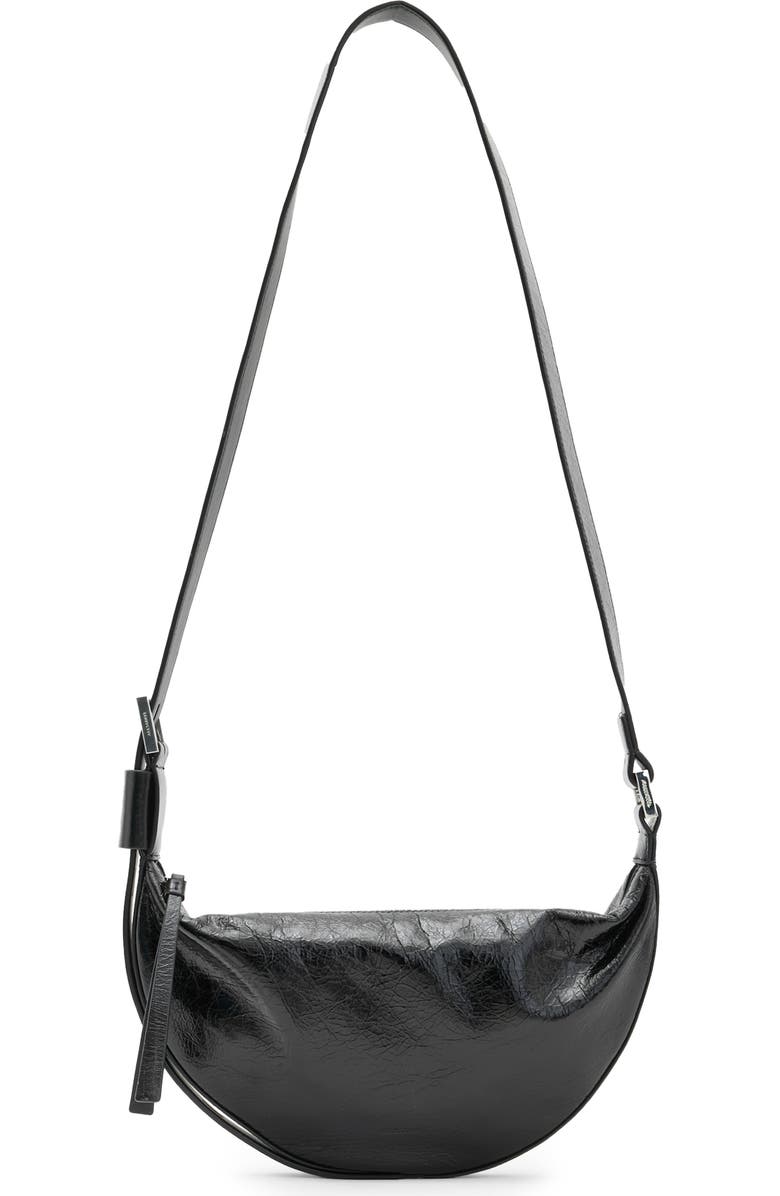 AllSaints Half Moon Crossbody Bag, Main, color,