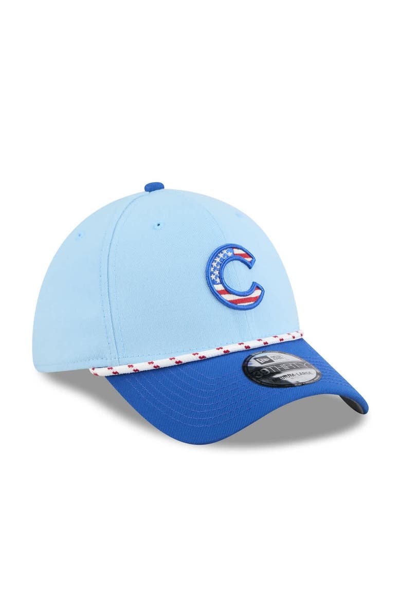 New Era Men's New Era Light Blue/Royal Chicago Cubs 2025 Fourth of July 39THIRTY Flex Hat, Alternate, color,