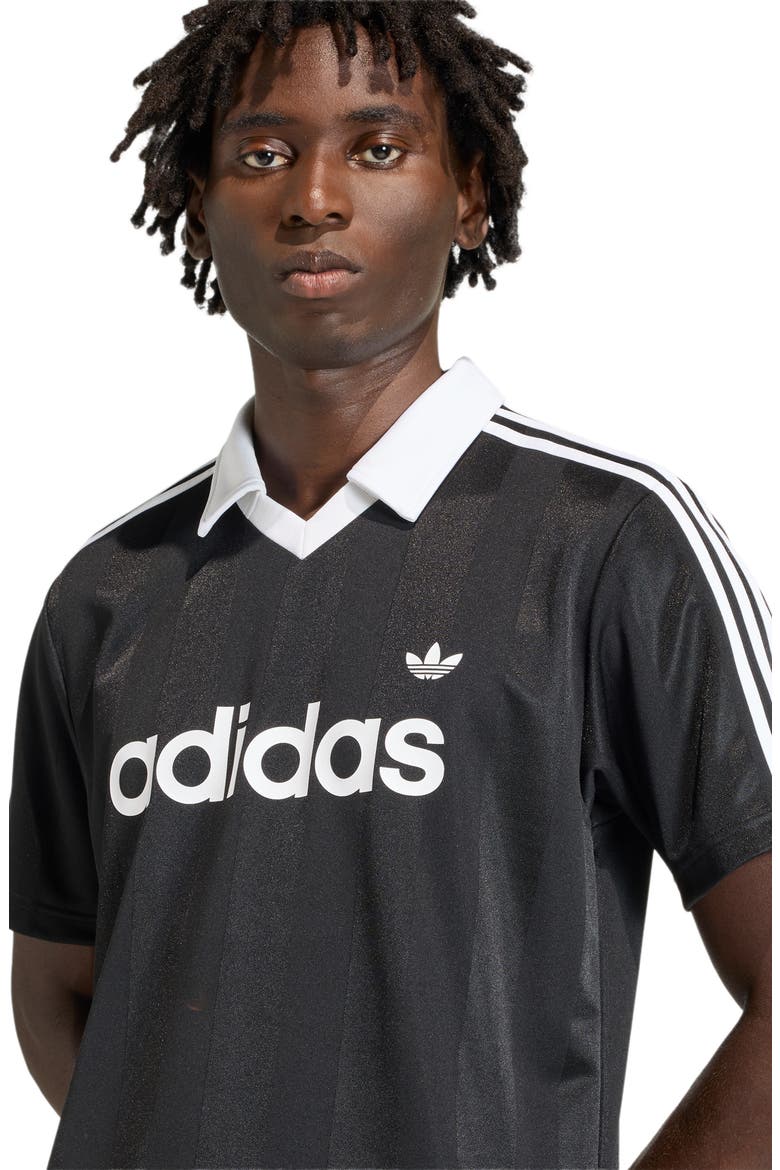 Short Sleeve Stripe Soccer Jersey, Alternate, color, BLACK
