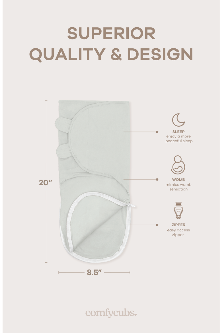 Easy Swaddle Blankets with Zipper, Alternate, color, Stone, Sage, Azul