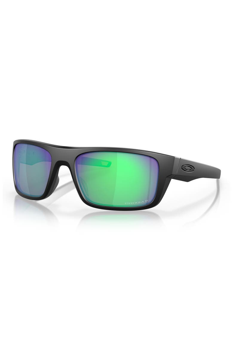 Drop Point 61mm Polarized Rectangular Sunglasses, Alternate, color, MATTE BLACK / PRIZM