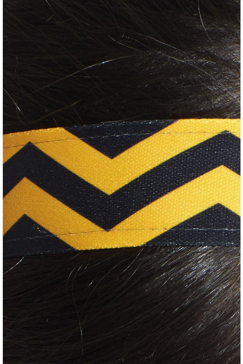 'Chevron Slide' Head Wrap, Alternate, color, BLACK/ YELLOW