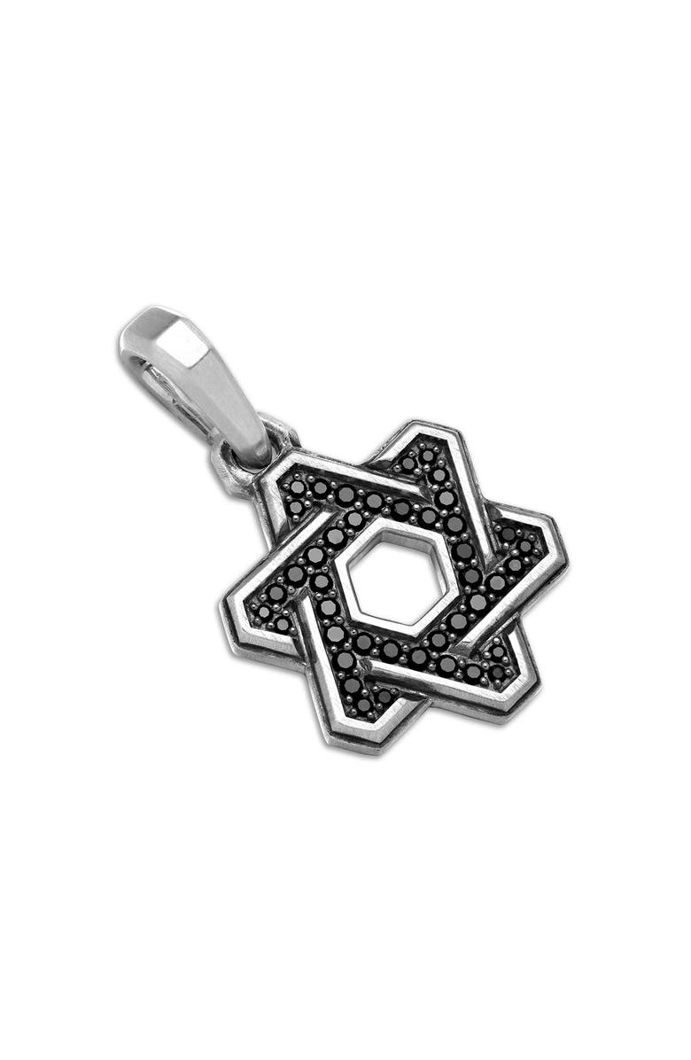 David Yurman Deco Star of David Pendant with Pavé Black Diamonds, Alternate, color, Silver/ Black Diamond