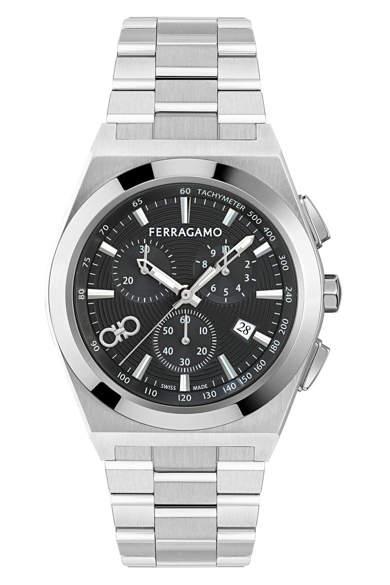 Vega Upper East Bracelet Chronograph Watch, 42mm, Main, color, STAINLESS STEEL