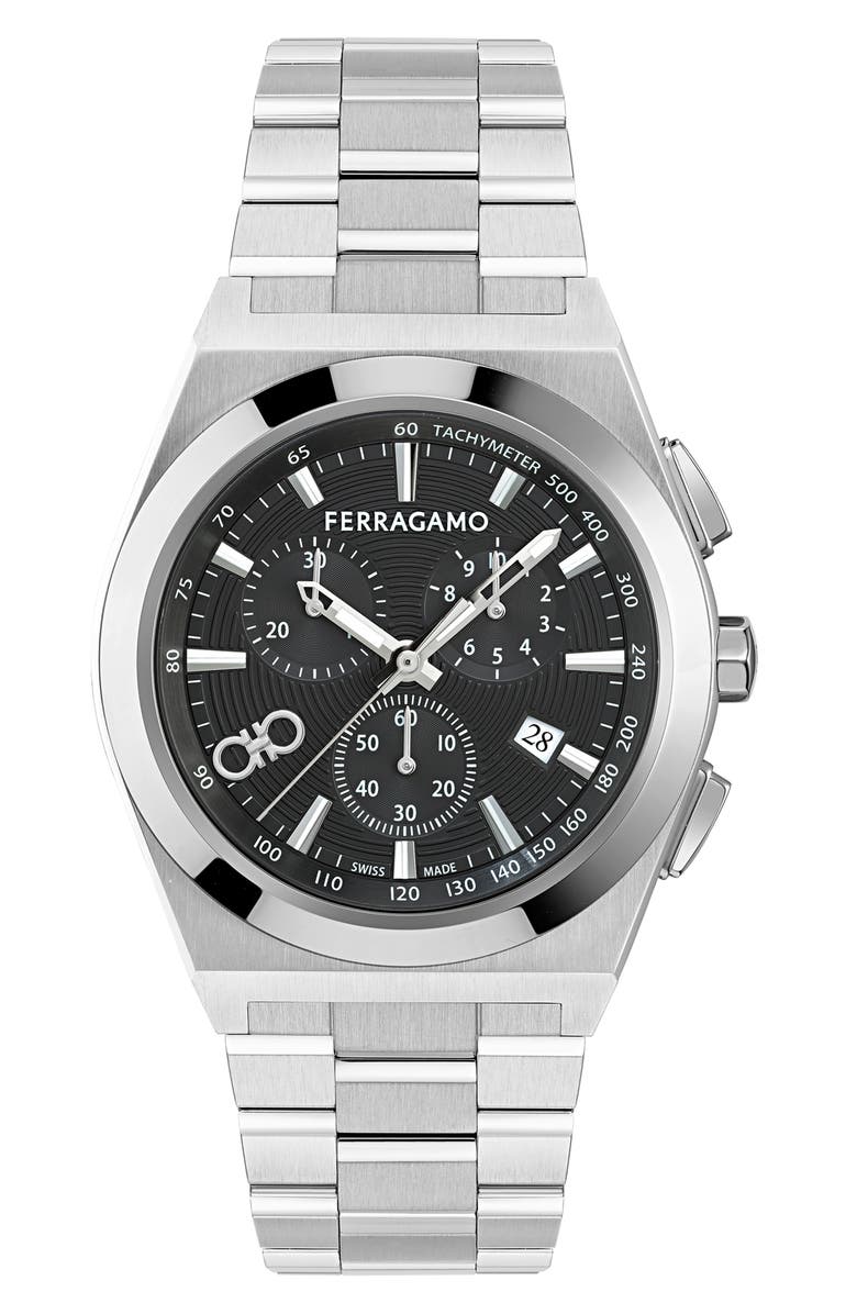 FERRAGAMO Vega Upper East Bracelet Chronograph Watch, 42mm, Main, color,