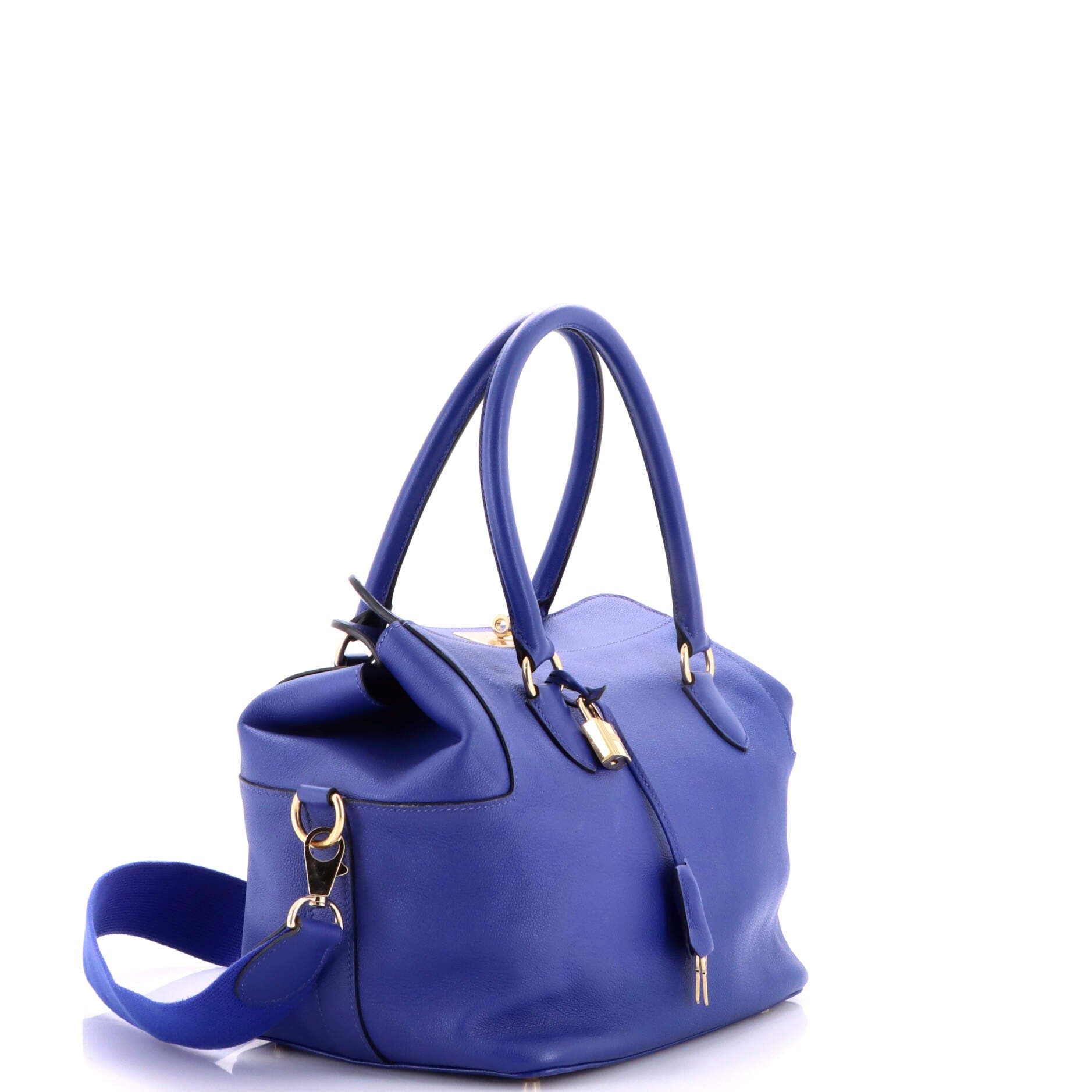 Pre-Owned Hermes Toolbox Bag Evercolor 26, Alternate, color, Bleu Electrique