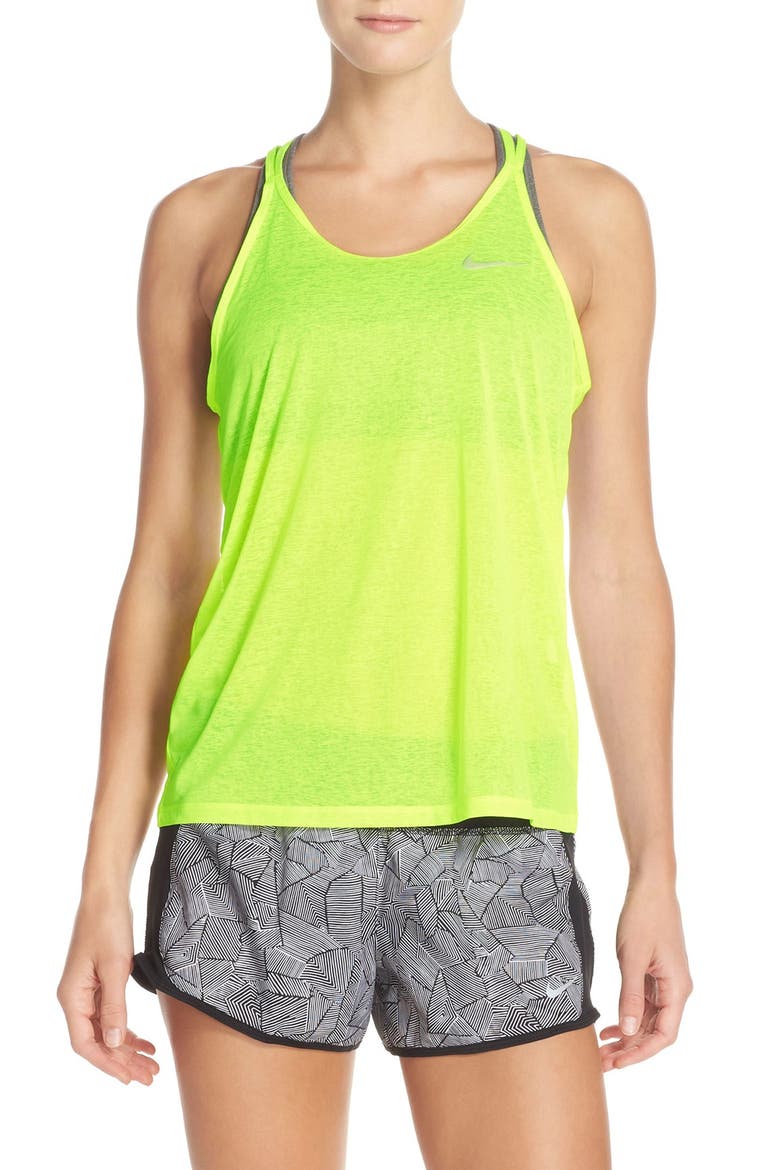 'Cool Breeze' Racerback Dri-FIT Tank, Main, color, VOLT/ REFLECTIVE SILVER