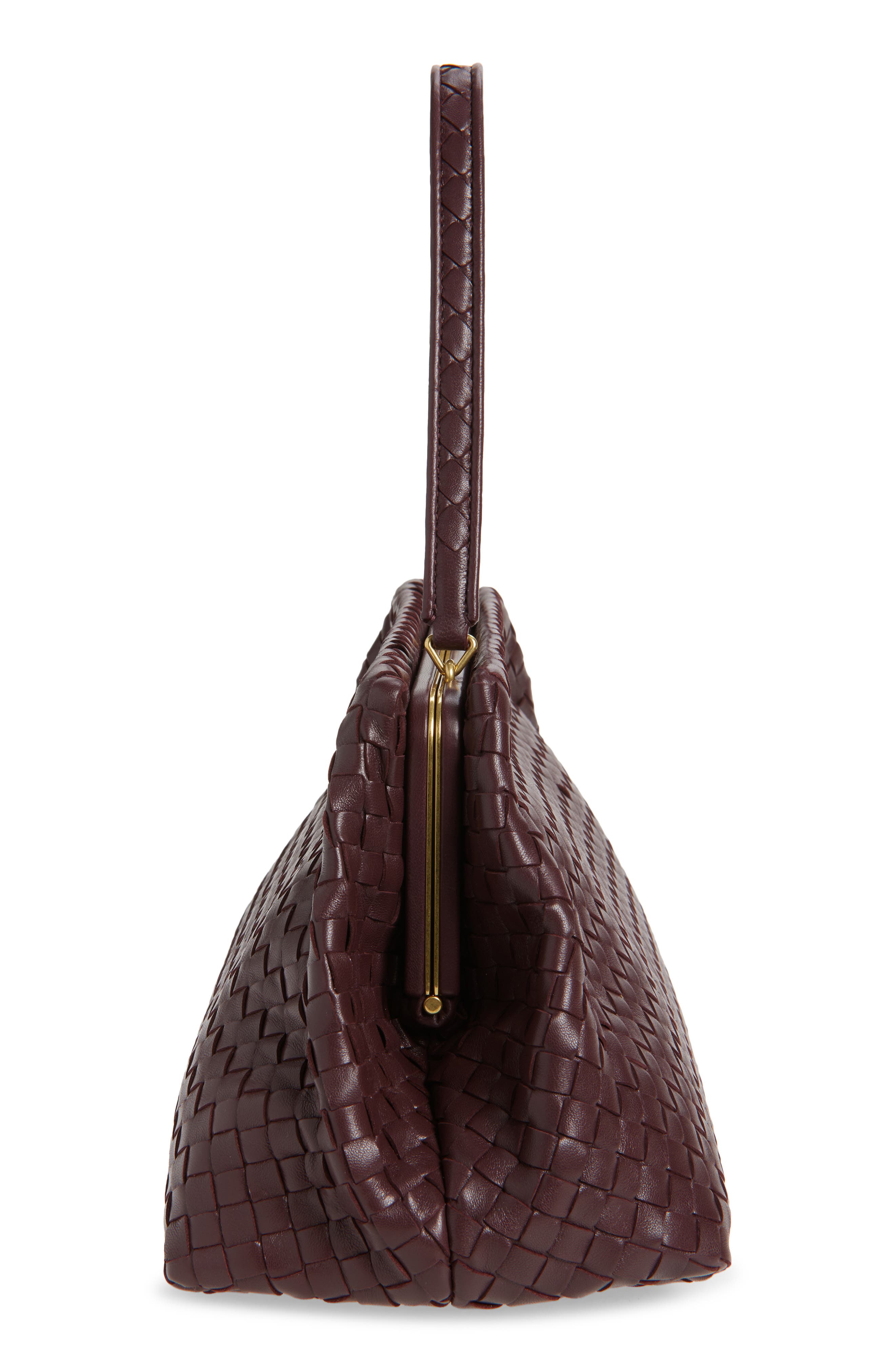 The 1998 Intrecciato Leather Handbag, Alternate, color, DEEP MAHOGANY