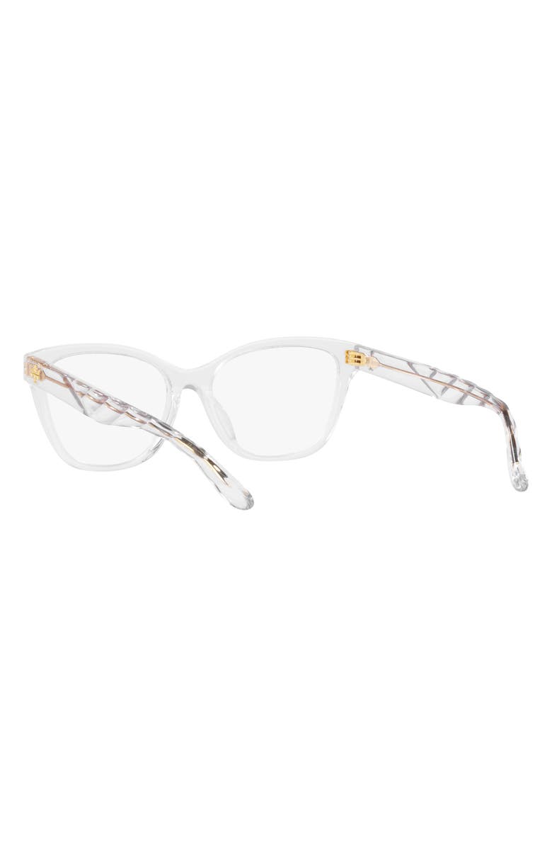 Tory Burch 53mm Rectangular Optical Glasses, Alternate, color, Clear