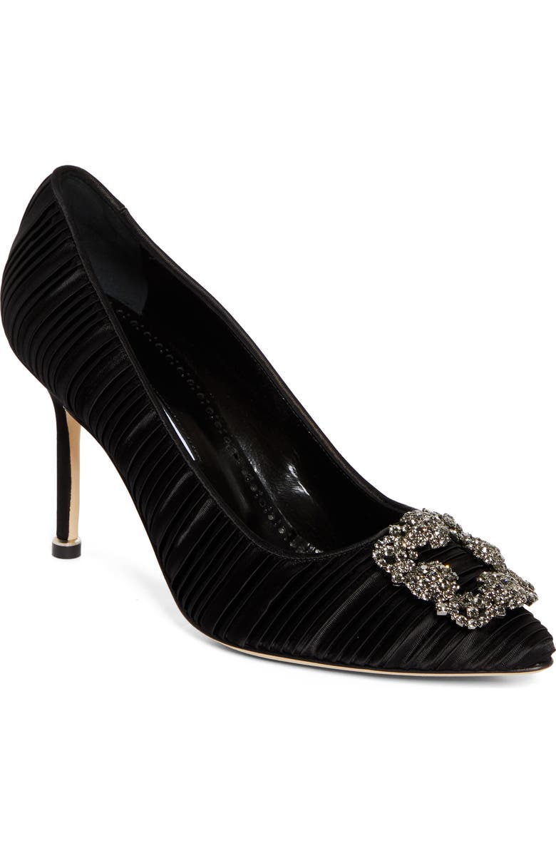 Manolo Blahnik Hangisi Crystal Buckle Pump, Main, color,