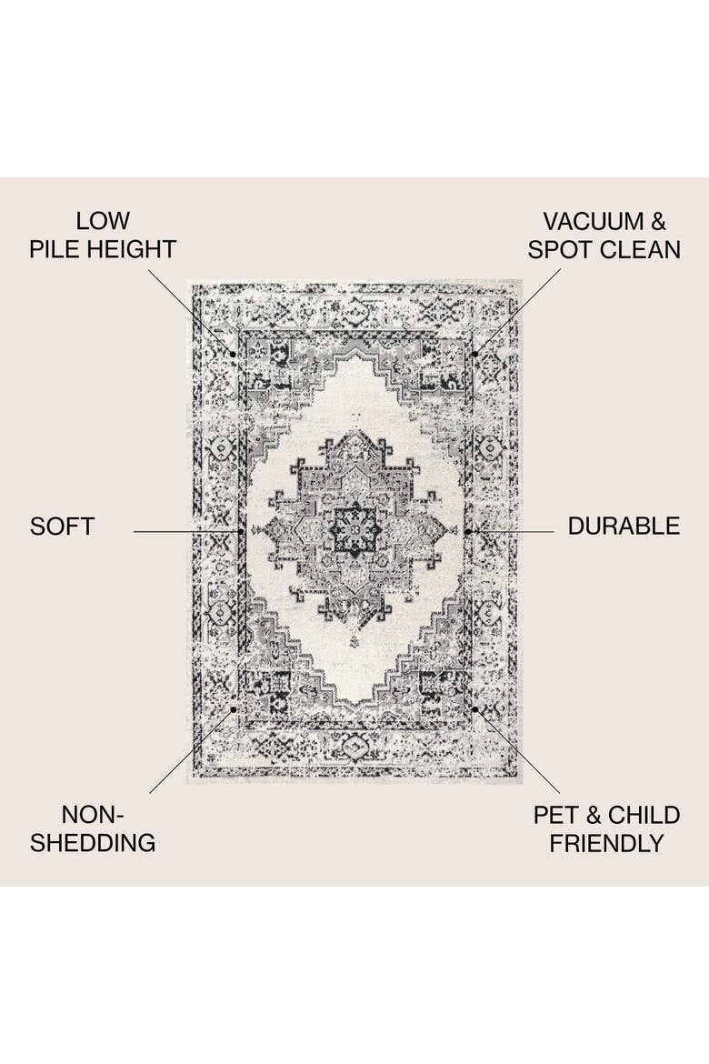 Inigo Cottage Medallion Area Rug, Alternate, color, Dark Gray/Cream