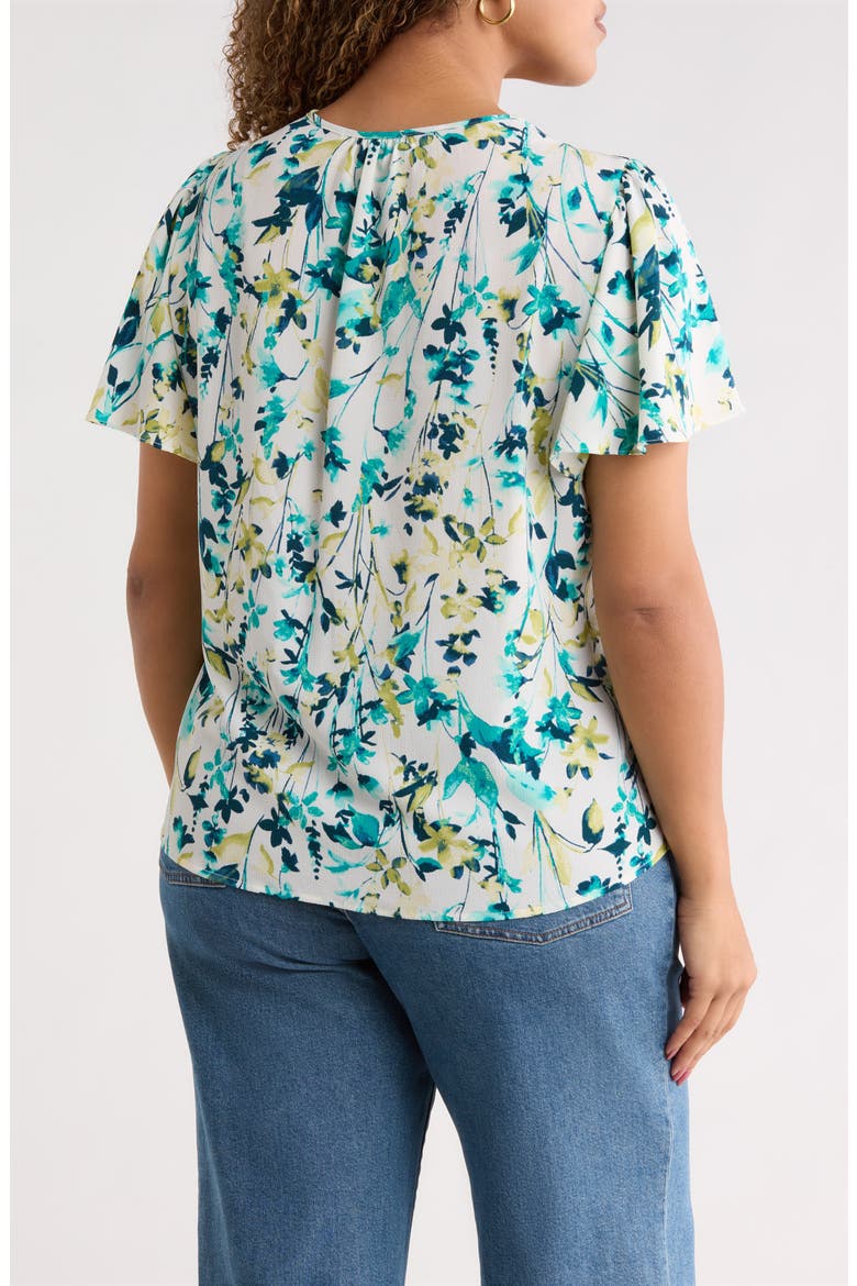 Flutter Sleeve Top, Alternate, color, GREEN
