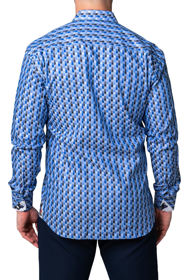 Einstein Burn Blue Button-Up Shirt, Alternate, color, BLUE