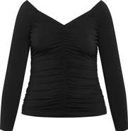City Chic Sally Ruched Off the Shoulder Top