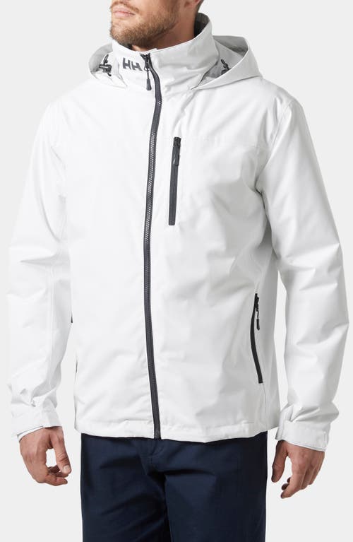Helly Hansen Hooded Crew 2.0 Waterproof Midlayer Sailing Jacket In White